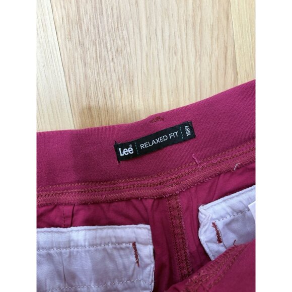 Lee Relaxed Fit Medium Cotton Stretch Cargo Pants Burgundy - Picture 3 of 4